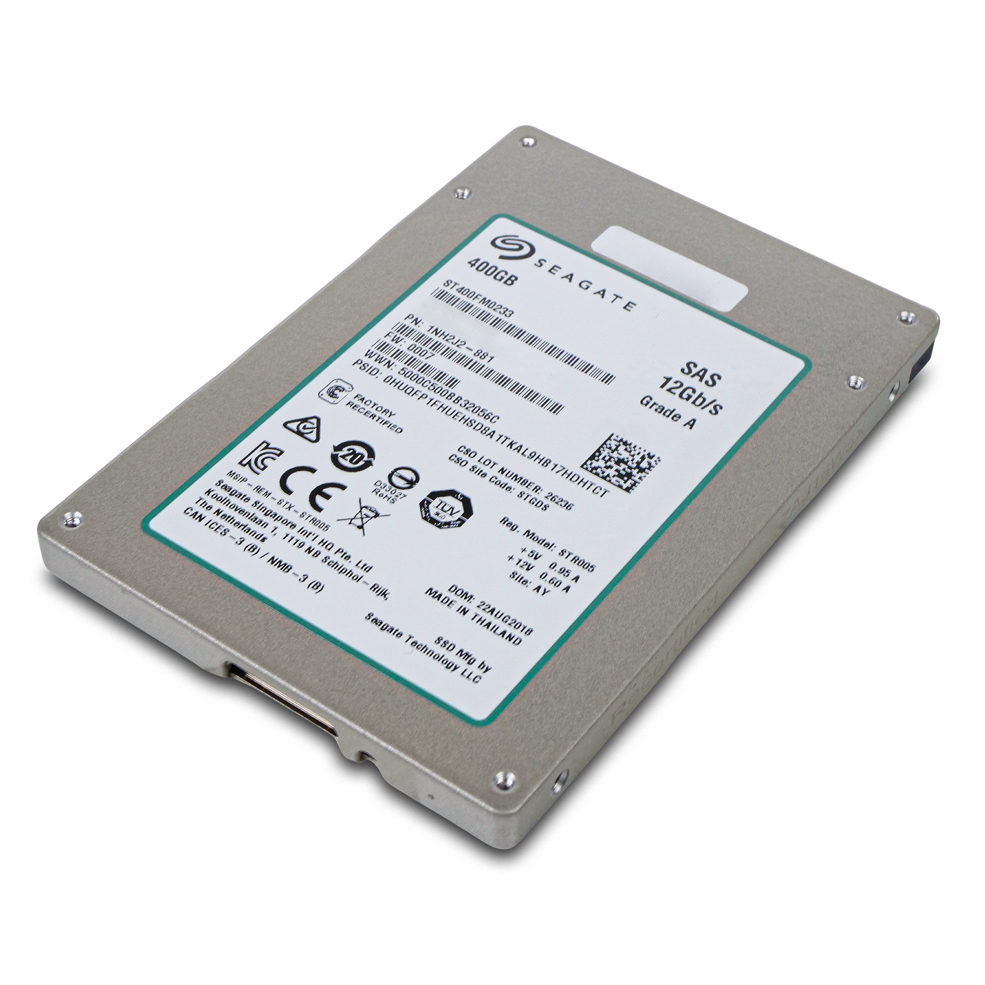 Seagate Nytro 1200.2 ST400FM0233 400GB 10 DWPD SAS 12Gb/s eMLC 2.5in Recertified SSD