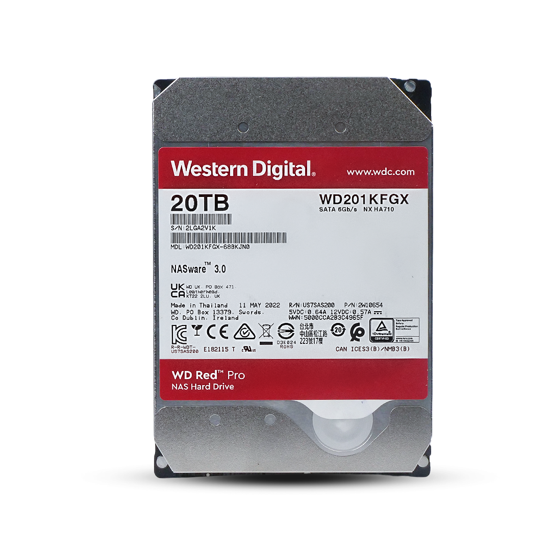 Western Digital Red Pro WD201KFGX 20TB 7.2K RPM SATA 6Gb/s 512e 512MB 3.5in Refurbished HDD