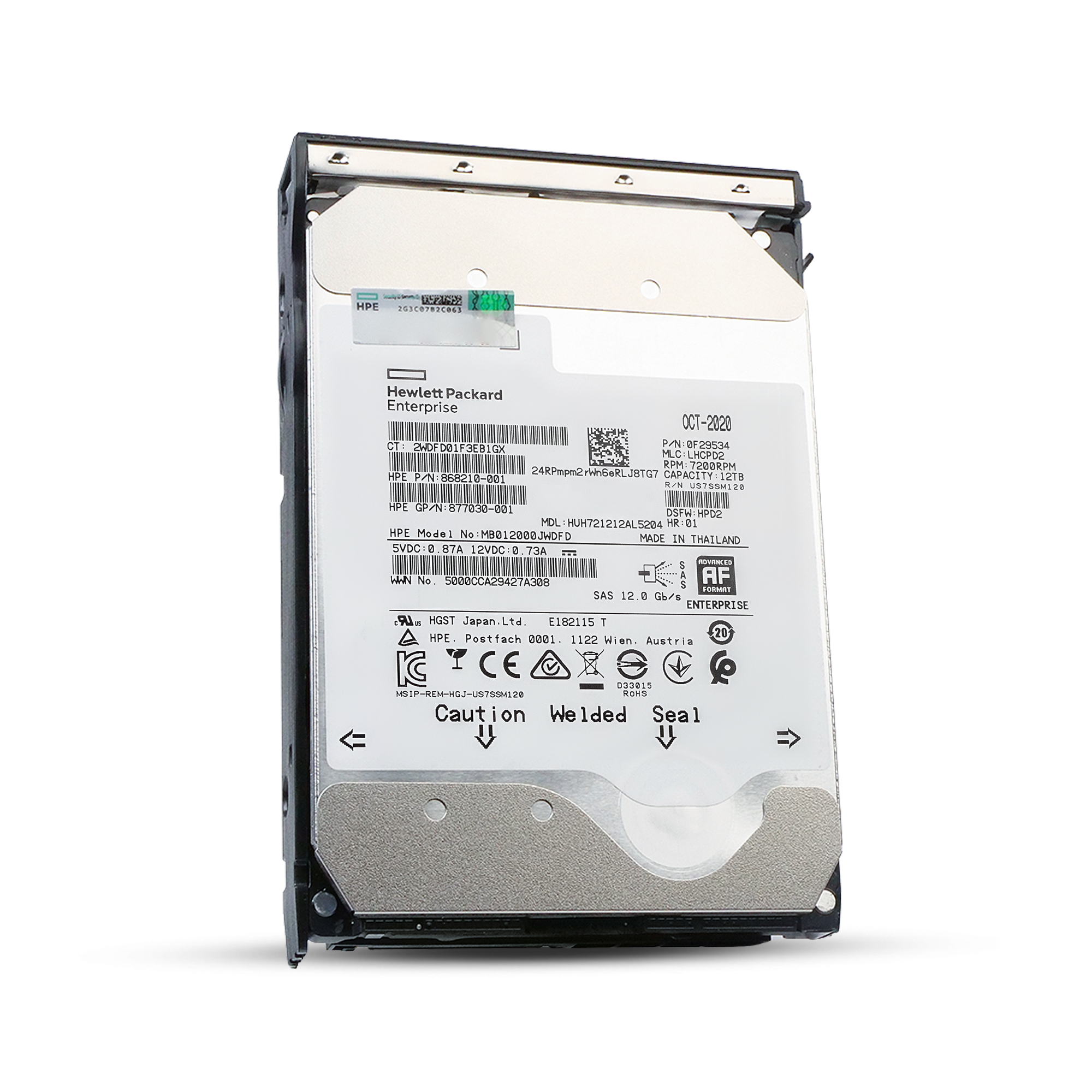 HP Generation 11 P10520-K21 12TB 7.2K RPM SAS 12Gb/s 512e 256MB 3.5in Refurbished HDD