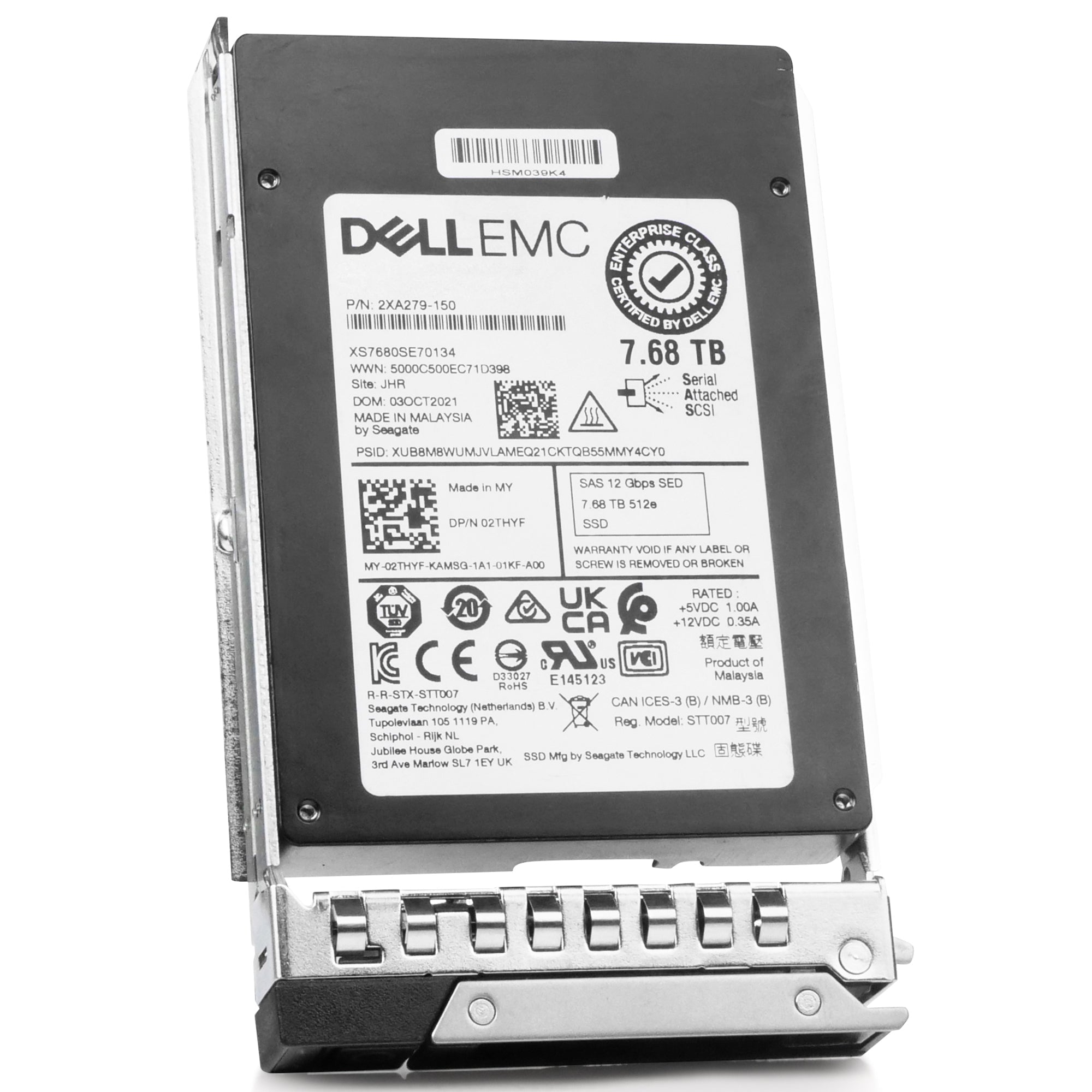 Dell G14 02THYF 7.68TB 1 DWPD SAS 12Gb/s 3D eTLC 2.5in Refurbished SSD