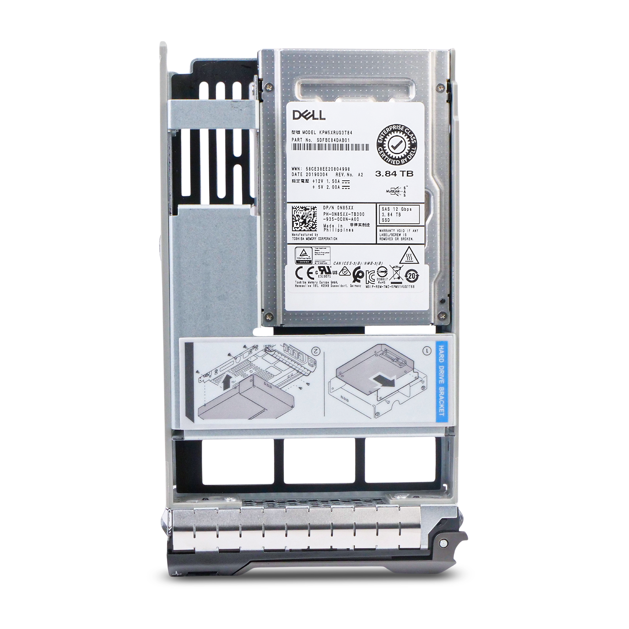 Dell G13 JXFKX 3.84TB 1 DWPD SAS 12Gb/s Read Intensive 3D TLC Hybrid 3.5in SSD