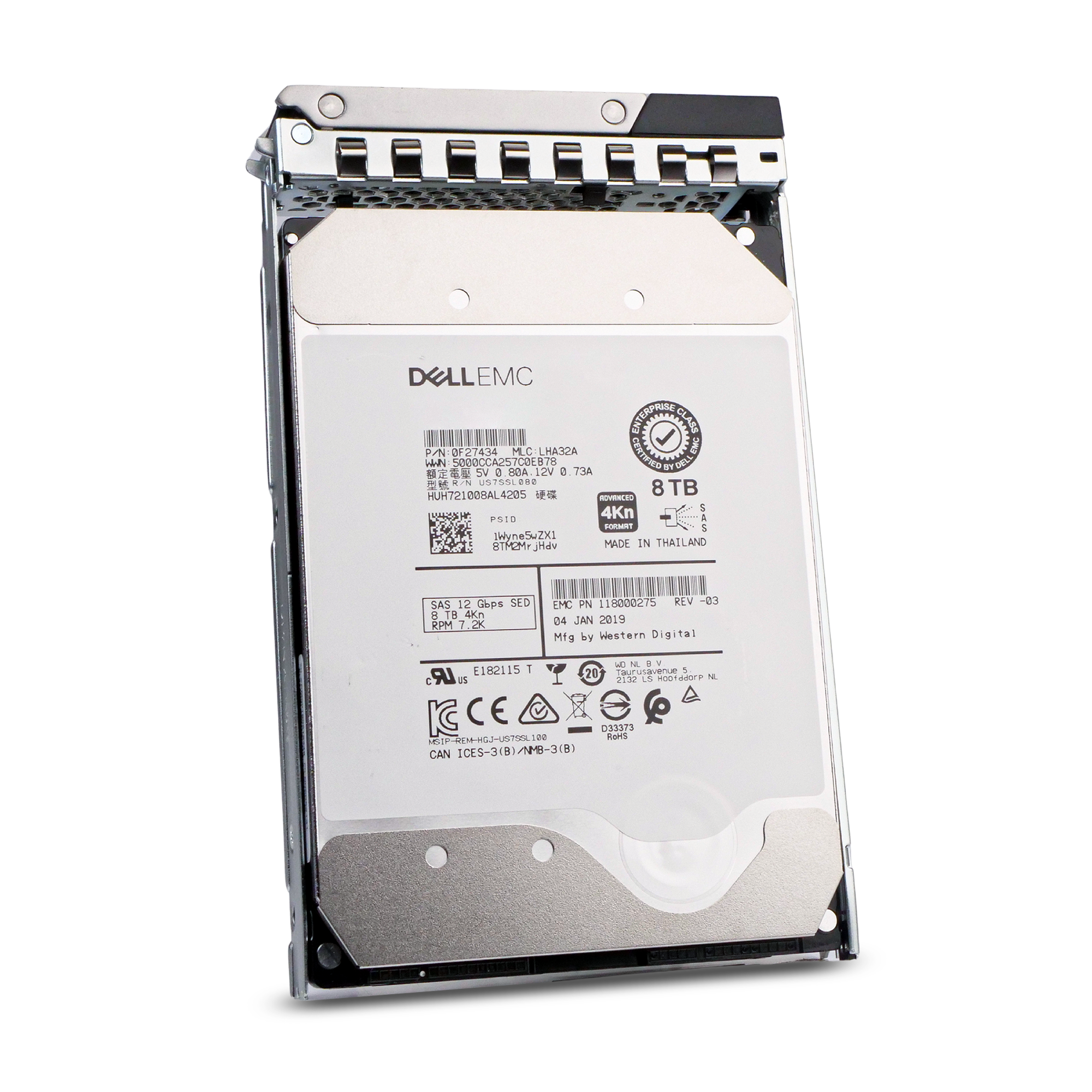 Dell G14 118000275 8TB 7.2K RPM SAS 12Gb/s 4Kn 256MB 3.5in Refurbished HDD