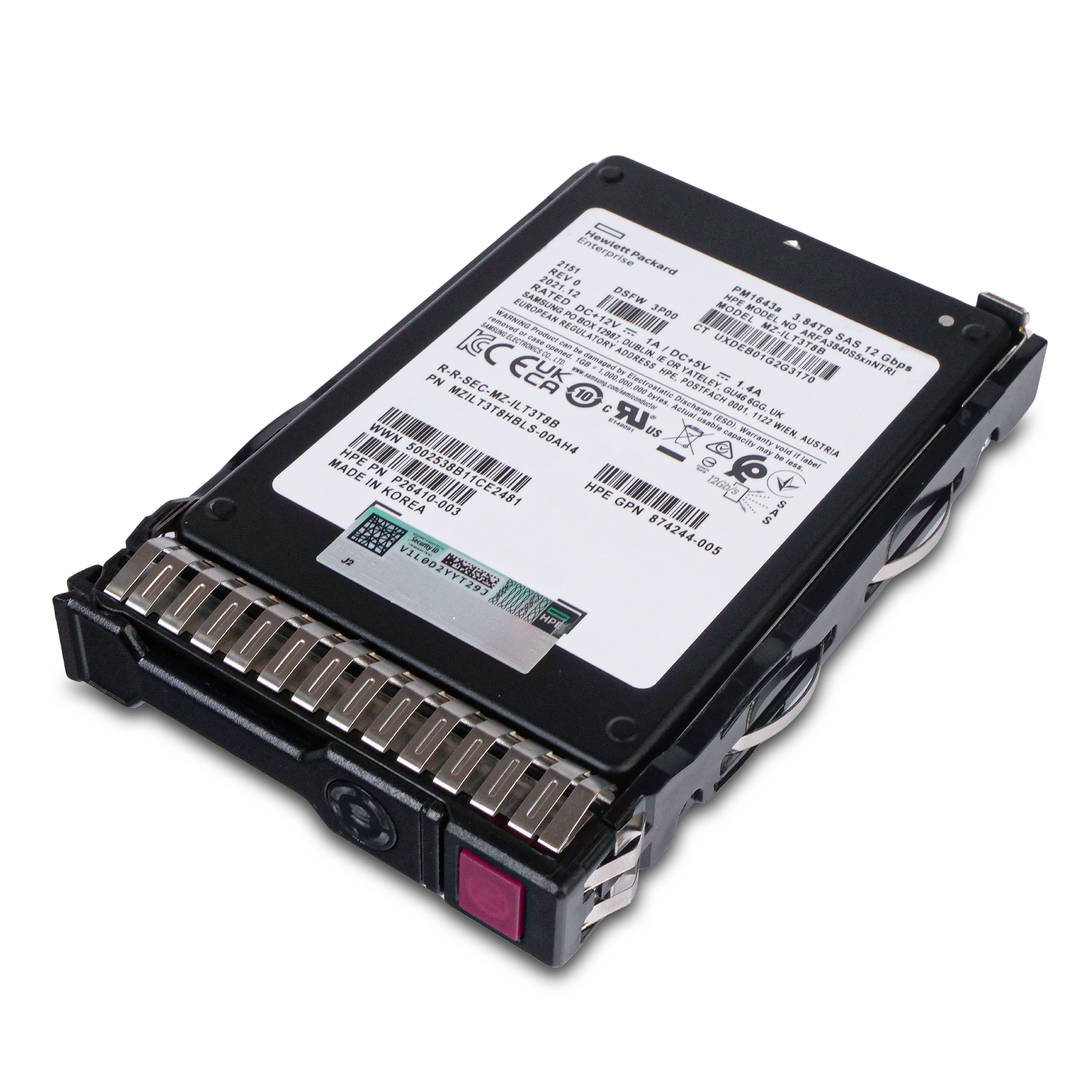 HP Generation 8 P20835-001 3.84TB 1 DWPD SAS 12Gb/s 3D TLC 2.5in Refurbished SSD