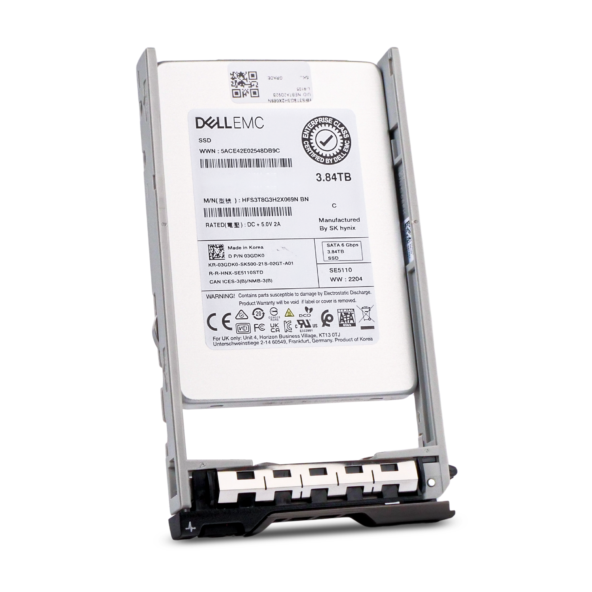 Dell G13 0DXVK2 3.84TB 1 DWPD SATA 6Gb/s 3D TLC 2.5in Refurbished SSD