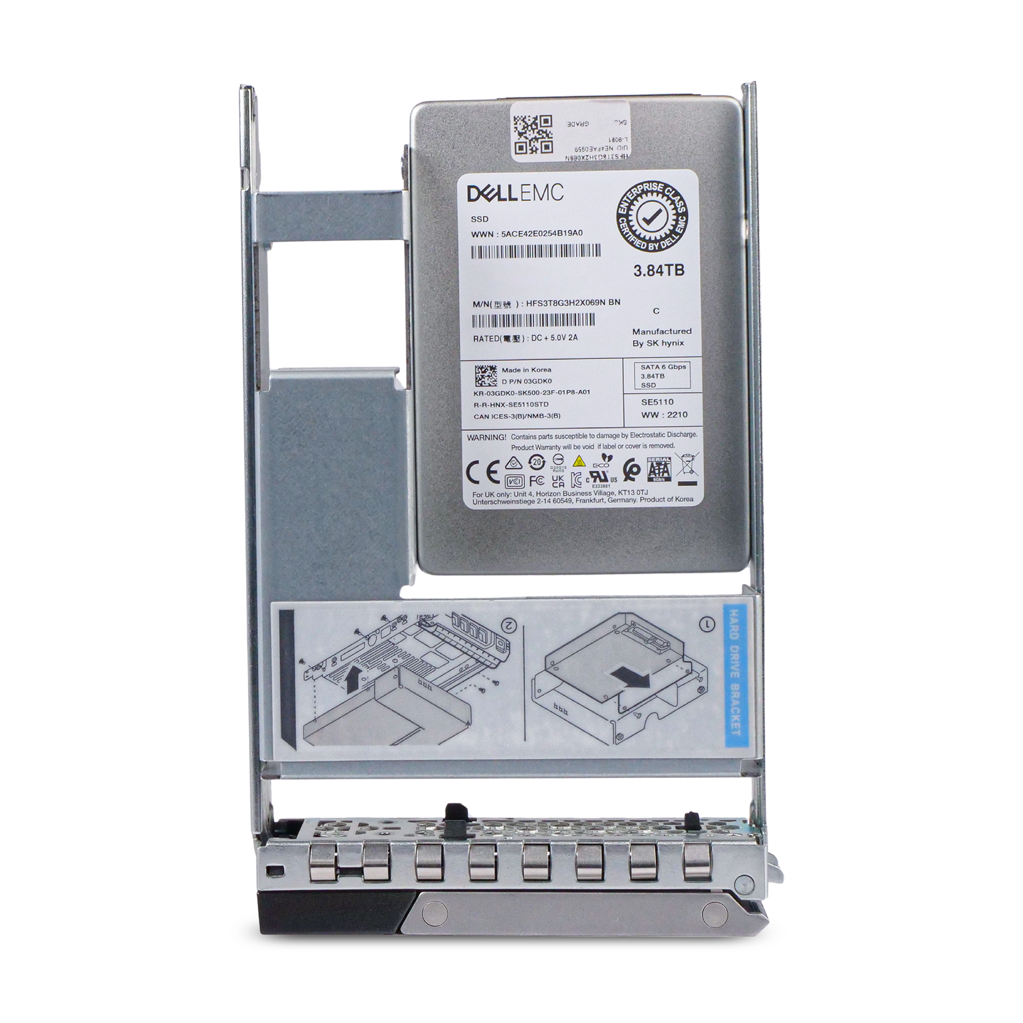 Dell G14 03GDK0 3.84TB 1 DWPD SATA 6Gb/s 3D TLC Hybrid 3.5in Read Intensive Refurbished SSD