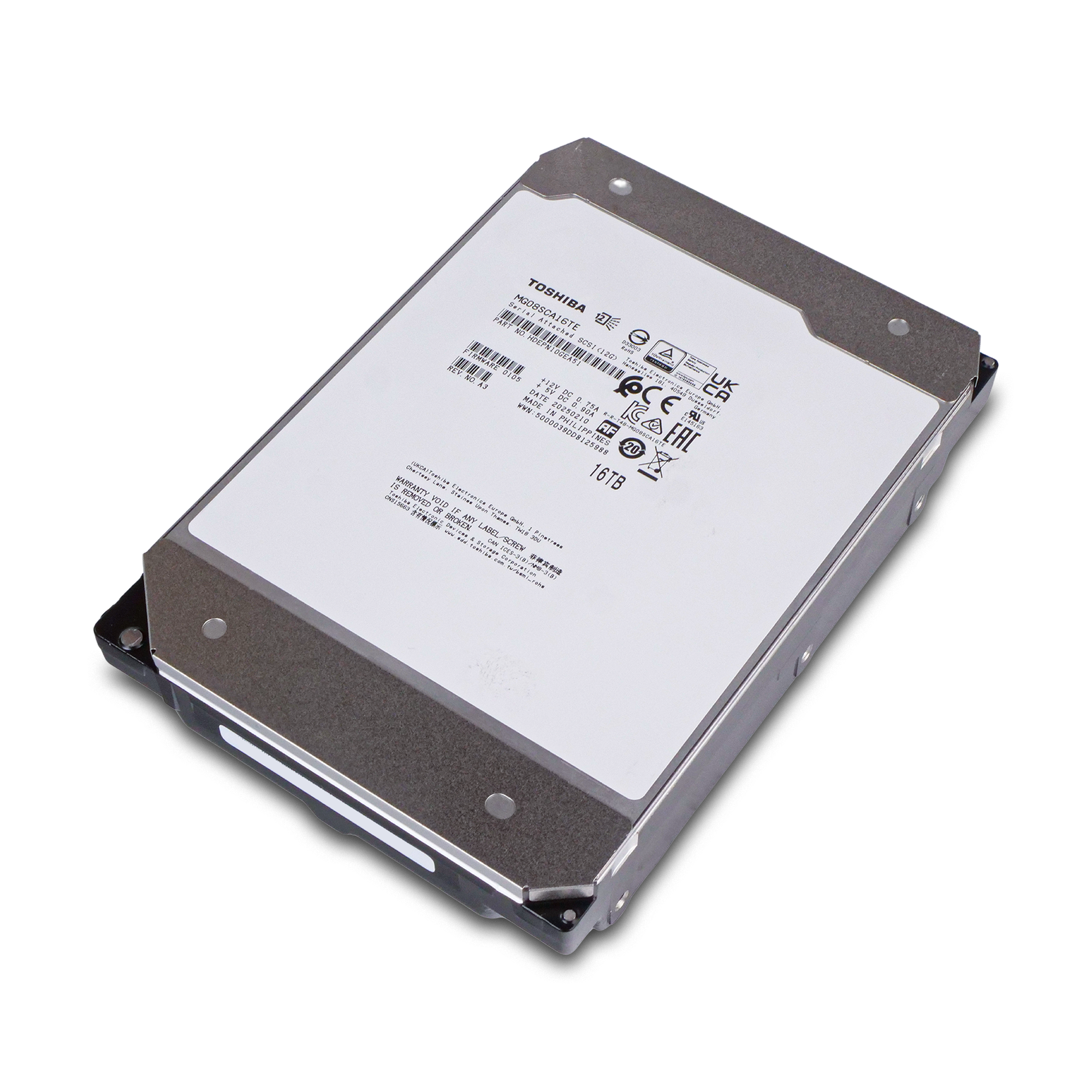 Toshiba MG08 MG08SCA16TE 16TB 7.2K RPM SAS 12Gb/s 512e 512MB 3.5in HDD