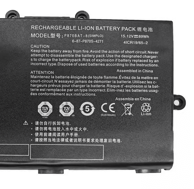 P870BAT-8 Battery for Clevo P870TM-G, P870DM3-G, P775DM3 6-87-P870S-4271