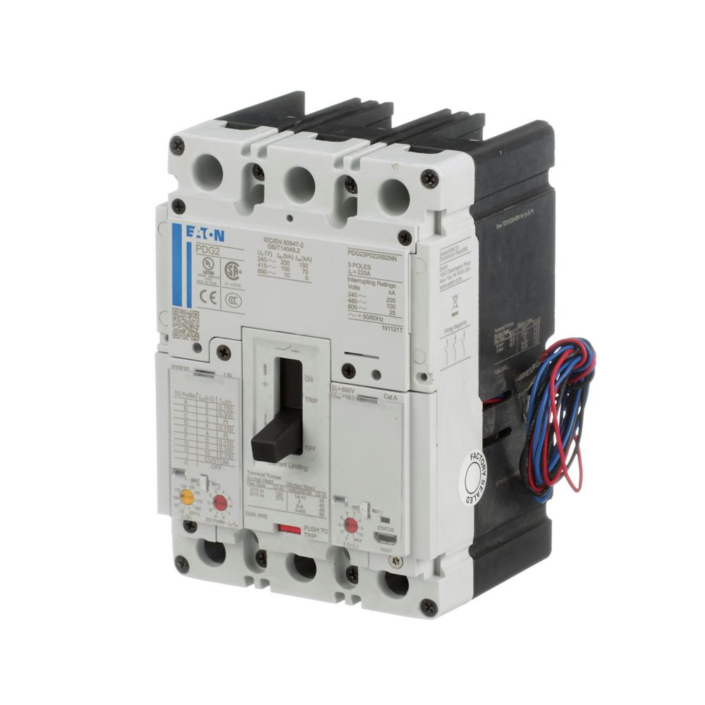 Eaton PDG23M0225B2NL Power Defense 225A 3-Pole Molded Case Circuit Breaker 600Vac