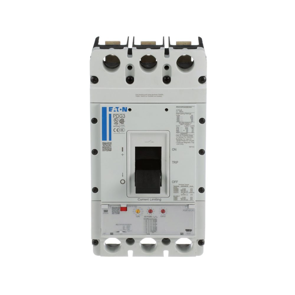 Eaton PDF33M0400B2NL Power Defense 400A 3-Pole Molded Case Circuit Breaker for Industrial Distribution
