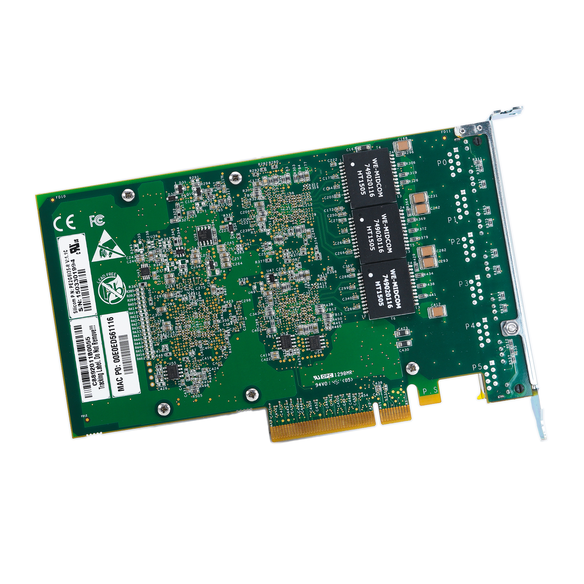 Silicom i350 Chipset PE2G6I35-R 6x 1Gbe PCIe x8 6 Port 1000Base-T Full Height Recertified NIC