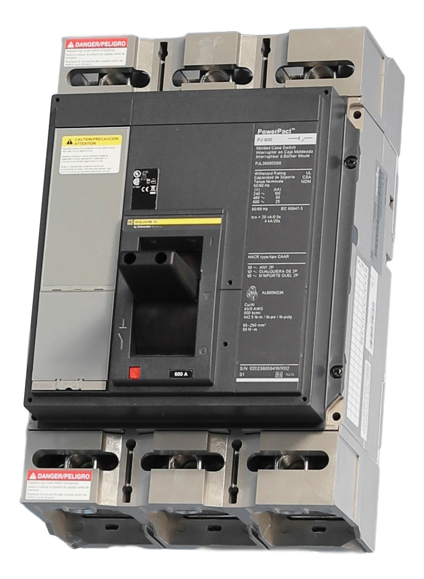 PJL36000S60 | Schneider Electric PowerPact P-Frame 600A 3-Pole Molded Case Switch