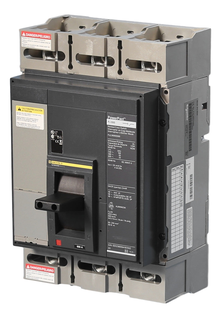 PJL36000S60 | Schneider Electric PowerPact P-Frame 600A 3-Pole Molded Case Switch