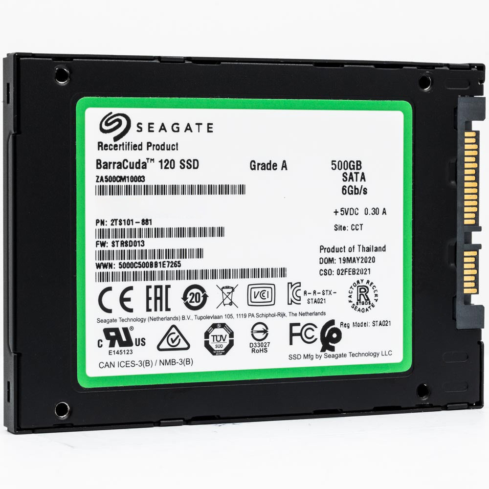 Seagate BarraCuda 120 ZA500CM10003 500GB SATA 6Gb/s 2.5in Recertified Solid State Drive