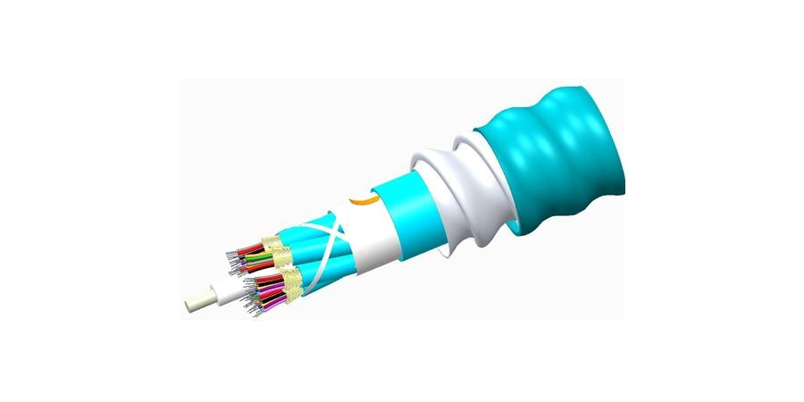 Fiber Cable, Plenum Distribution, Interlocking Aluminum Armored, Plenum Jacket, 12 Fiber Single-Unit, Lazrspeed 550 OM4 Multimode