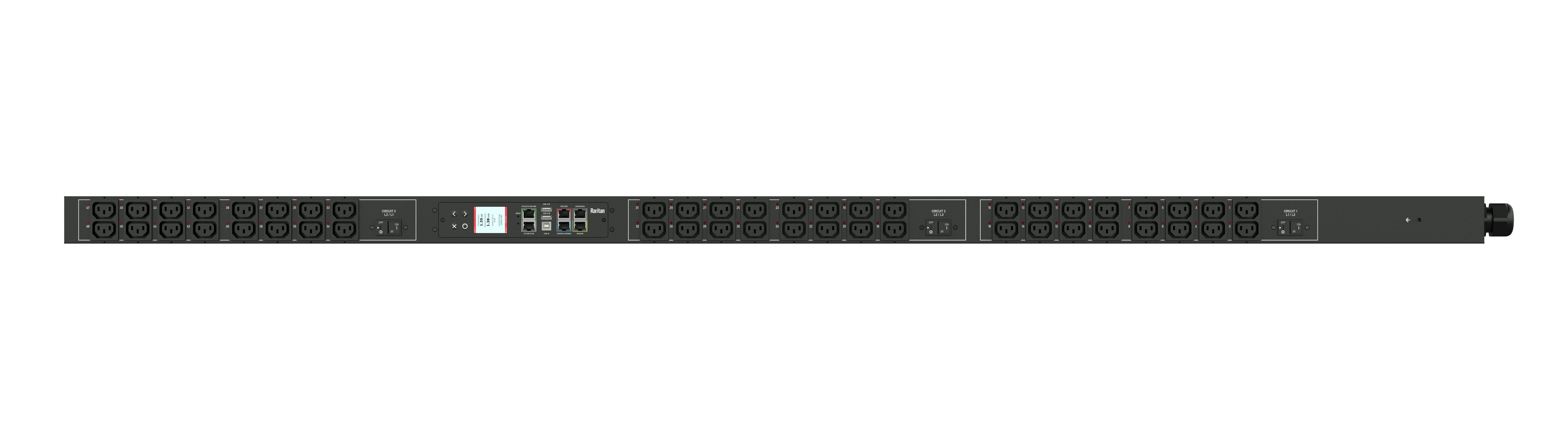 Raritan PX3-5967V-N1P1 PX3 3-Phase 48-Outlets 30A Rack-Mount Power Distribution Unit