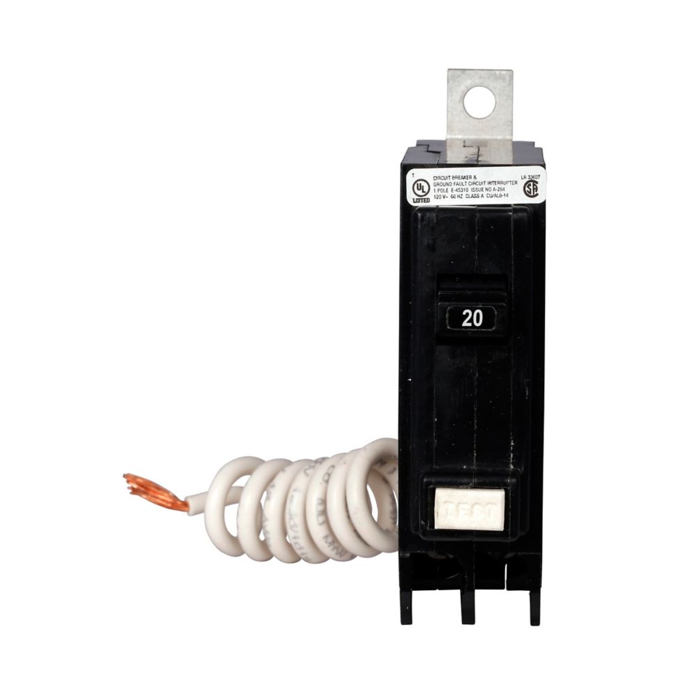 QBHGF1020 | Eaton 20A 1-Pole 120V GFCI Molded Case Circuit Breaker, Bolt-On Mount