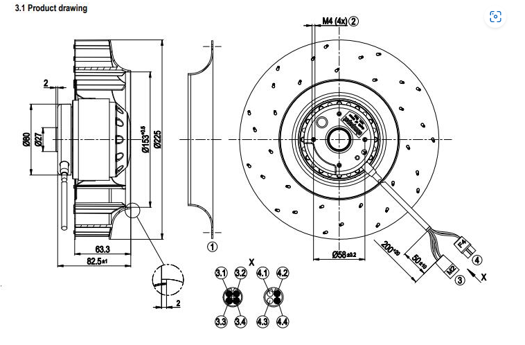R2D225-AT26-15 ebm-papst 400VAC 0.2/0.21A Centrifugal Fan