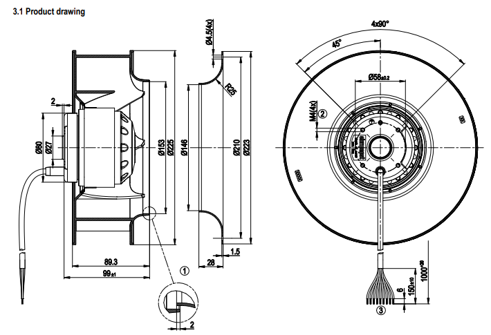 R2D225-AV02-14 ebm papst Inverter fan 400V