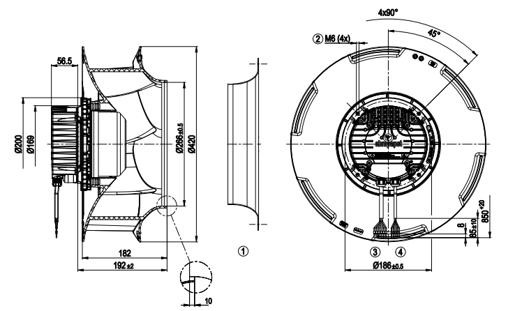 R3G400-RJ75-01 Ebm-papst Fan Motor M3G112-EA