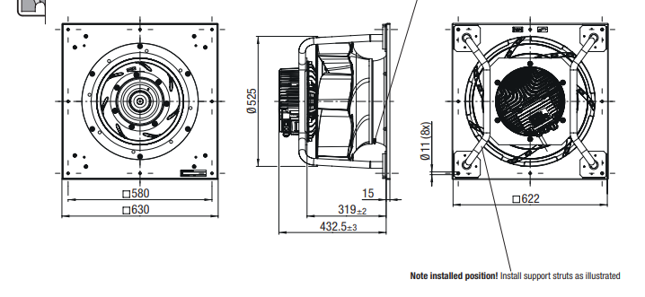 R3G500-RA28-XP Ebmpapst Fan 5.4A