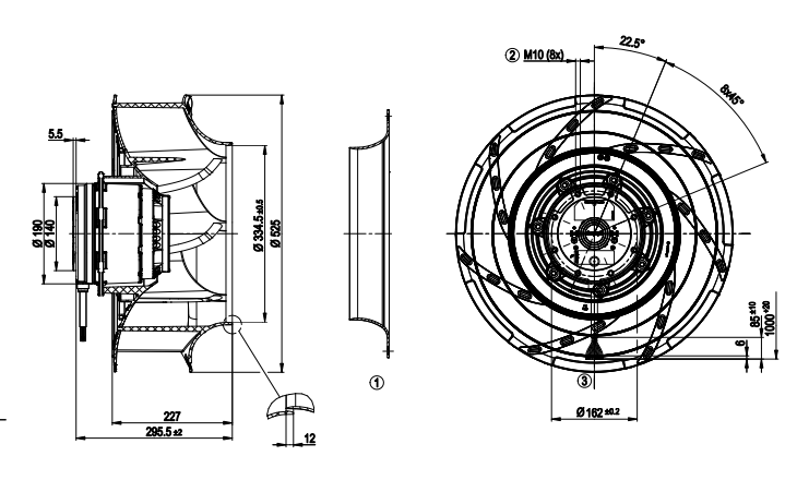 R4D500-RA03-01 Ebm-Papst Centrifugal Fan