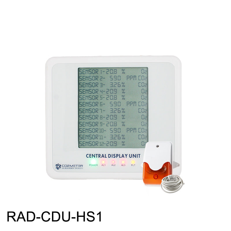 Central Display Unit and Horn Strobe for Gas Safety Alarms