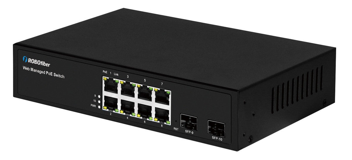RB-802L-PSE Gigabit Ethernet 8+2 Gigabit ports high power web managed POE switch (125W budget)