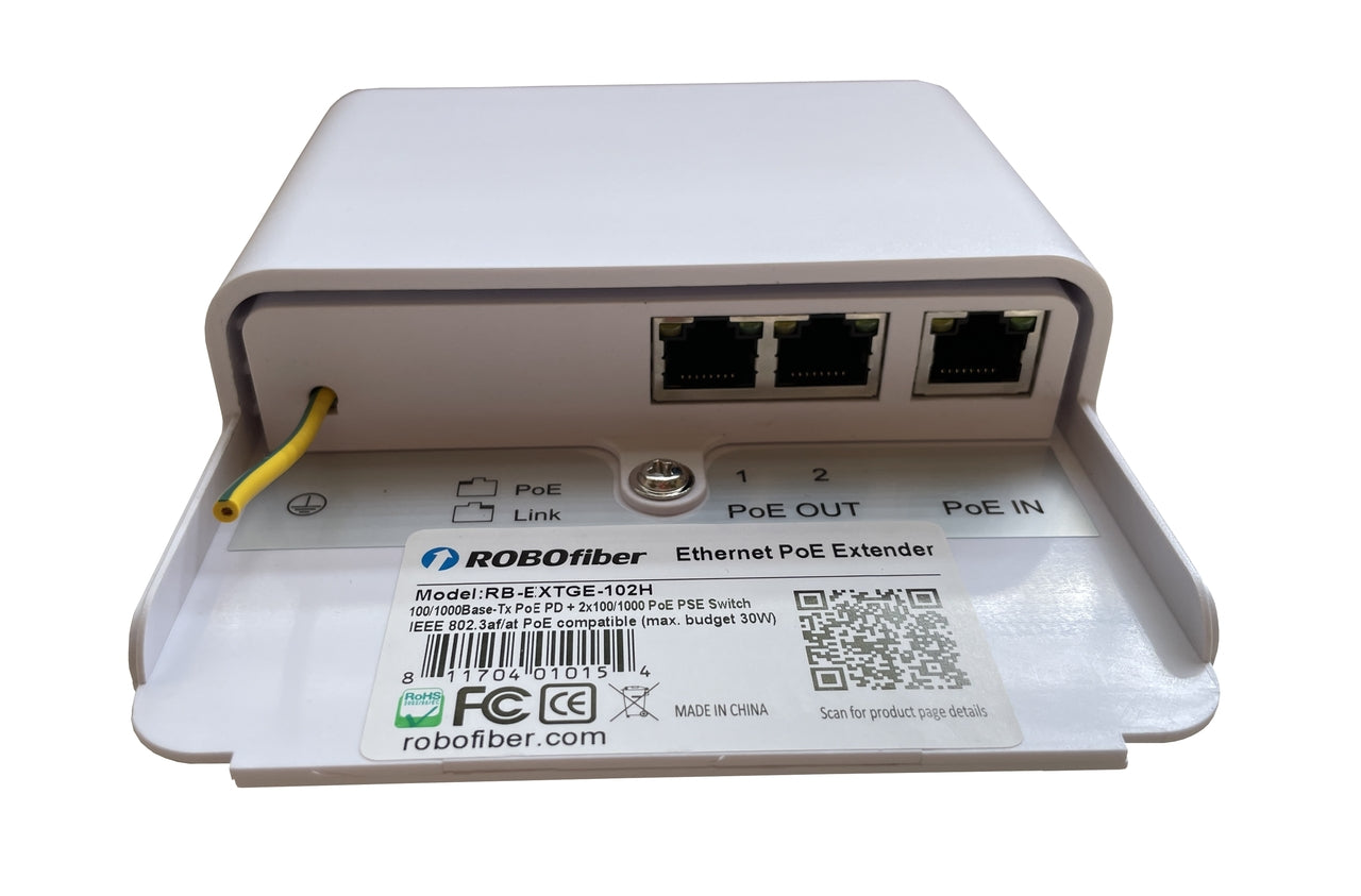 RB-EXTGE-102H Gigabit Ethernet Outdoor grade PoE 100m reach extender, cascadable, IP52 rated