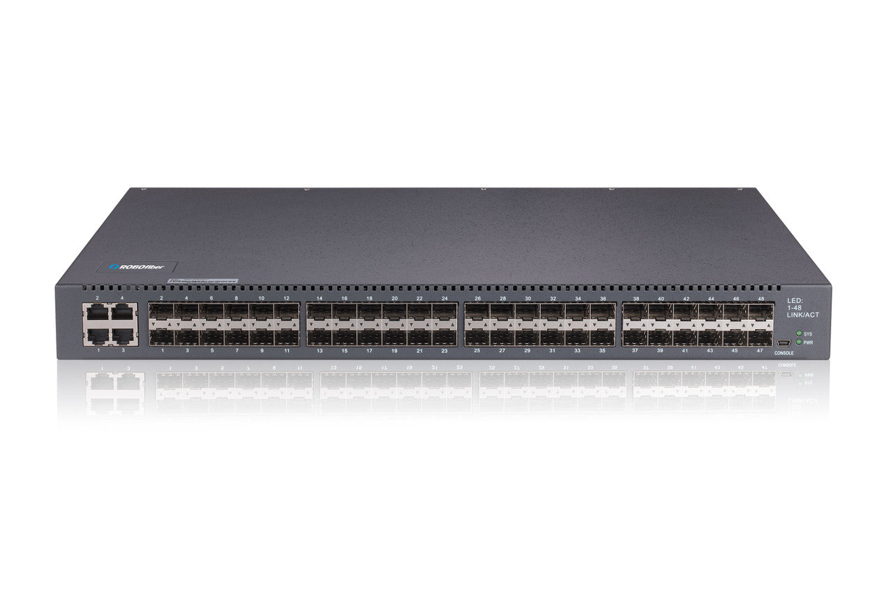 RBG-F4808M3-AC - Gigabit all fiber 48 SFP ports, 8x 10G SFP+ ports Layer 3 managed routing switch, rack 19"