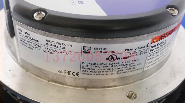 RH35V-ZIK.DC.VR ZIEHL-ABEGG centrifugal fan 380-400V 2.4-1.9A