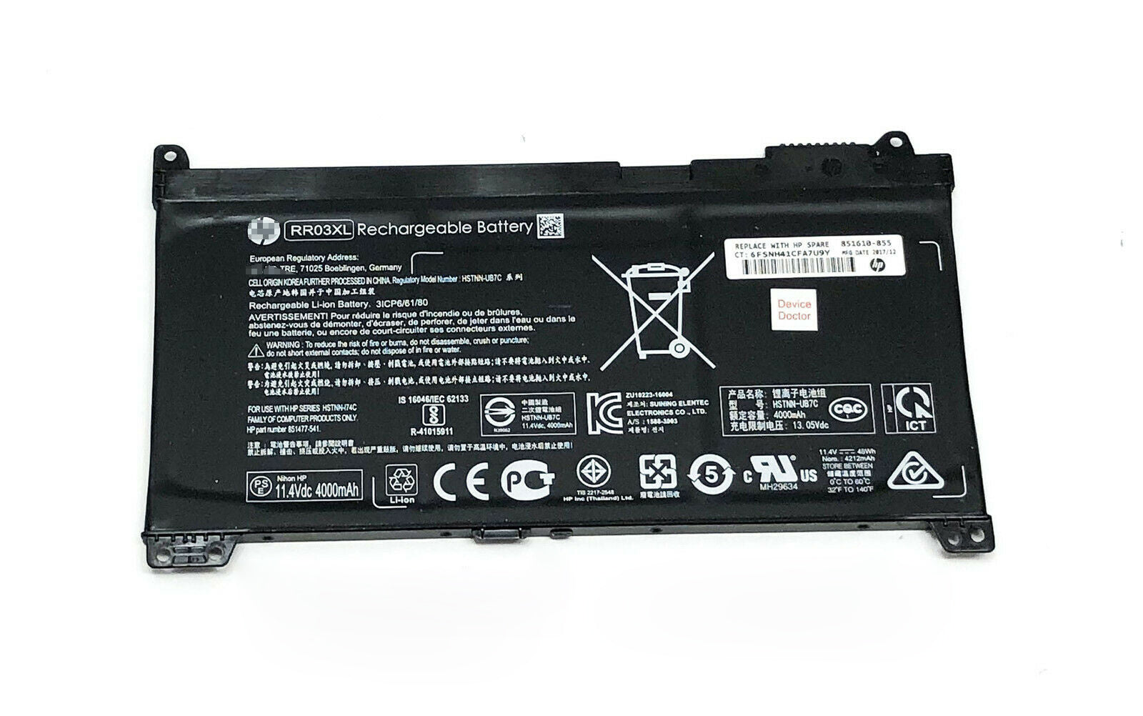RR03XL HSTNN-UB7C 48Wh Battery for Hp ProBook 430 440 450 455 470 G4 G5