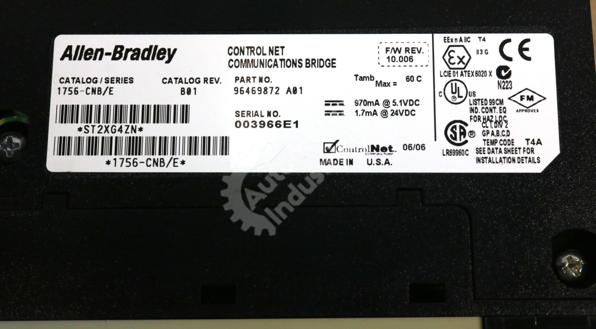 1756-CNB By Allen Bradley 5.1-24VDC ControlNet Communications Bridge Module