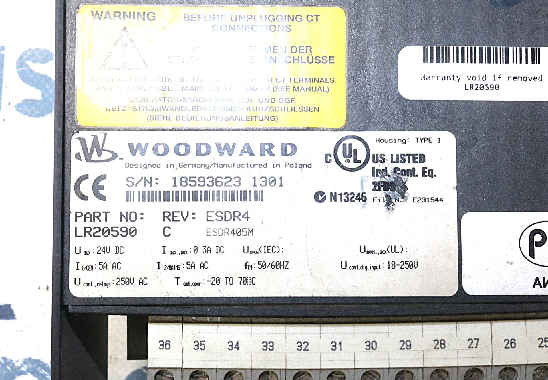 LR20590 By Woodward Electrical Protection Relay