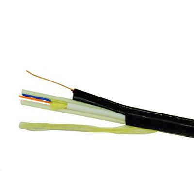 2 Fiber SM SMF28 Ultra 900um Buffer Dry Flat Drop Cable, Toneable 24 AWG, Polyethylene-Black