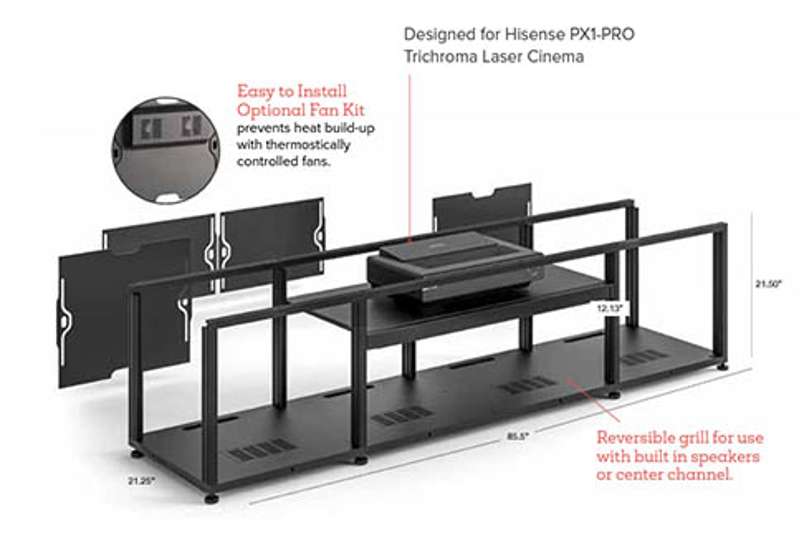 Salamander Designs Black Cabinet for Hisense PX1-PRO Projector