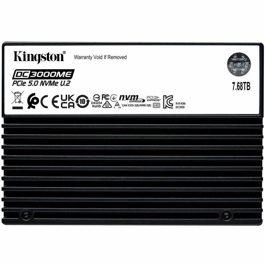 Kingston SEDC3000ME/7T6 DC3000ME 7.68TB U.2 PCI Express NVMe 5.0 x4 2.5in Internal Solid State Drive