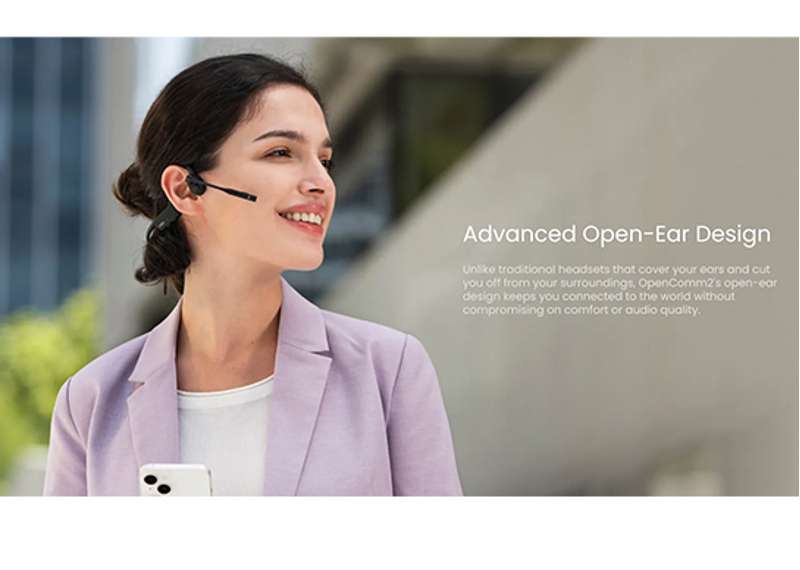 Shokz OpenComm2 UC Bone Conduction Stereo Bluetooth Headset