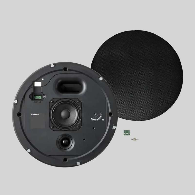 Shure MXP-5 Ceiling Mount Passive Loudspeaker and New Construction Bracket - Black
