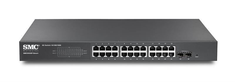 SMCGS26P Gigabit Ethernet 24+2 SFP ports L2 web-smart POE managed switch, rack 19"