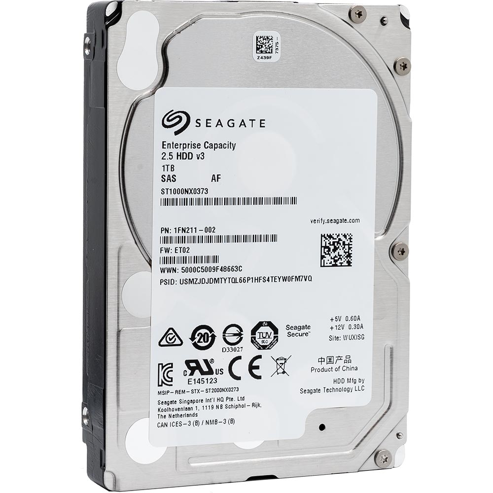 Seagate Exos 7E2000 ST1000NX0373 1TB 7.2K RPM SAS 12Gb/s 512e 128MB 2.5" SED Hard Drive
