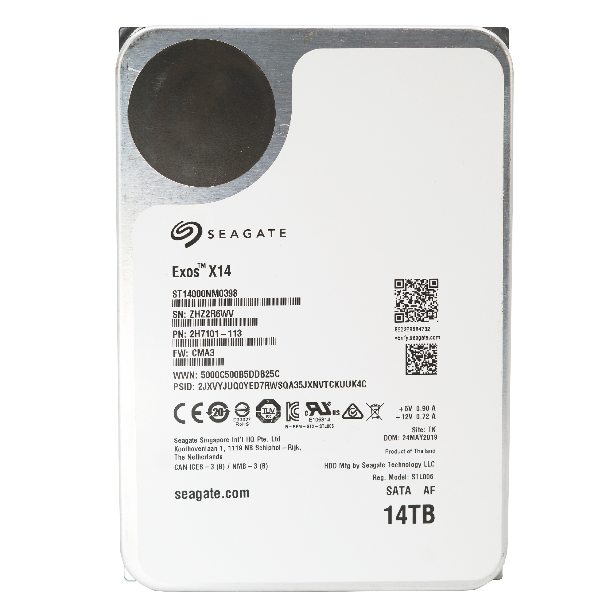 Seagate Exos X14 ST14000NM0398 14TB 7.2K RPM SATA 6Gb/s 512e 3.5in Refurbished HDD