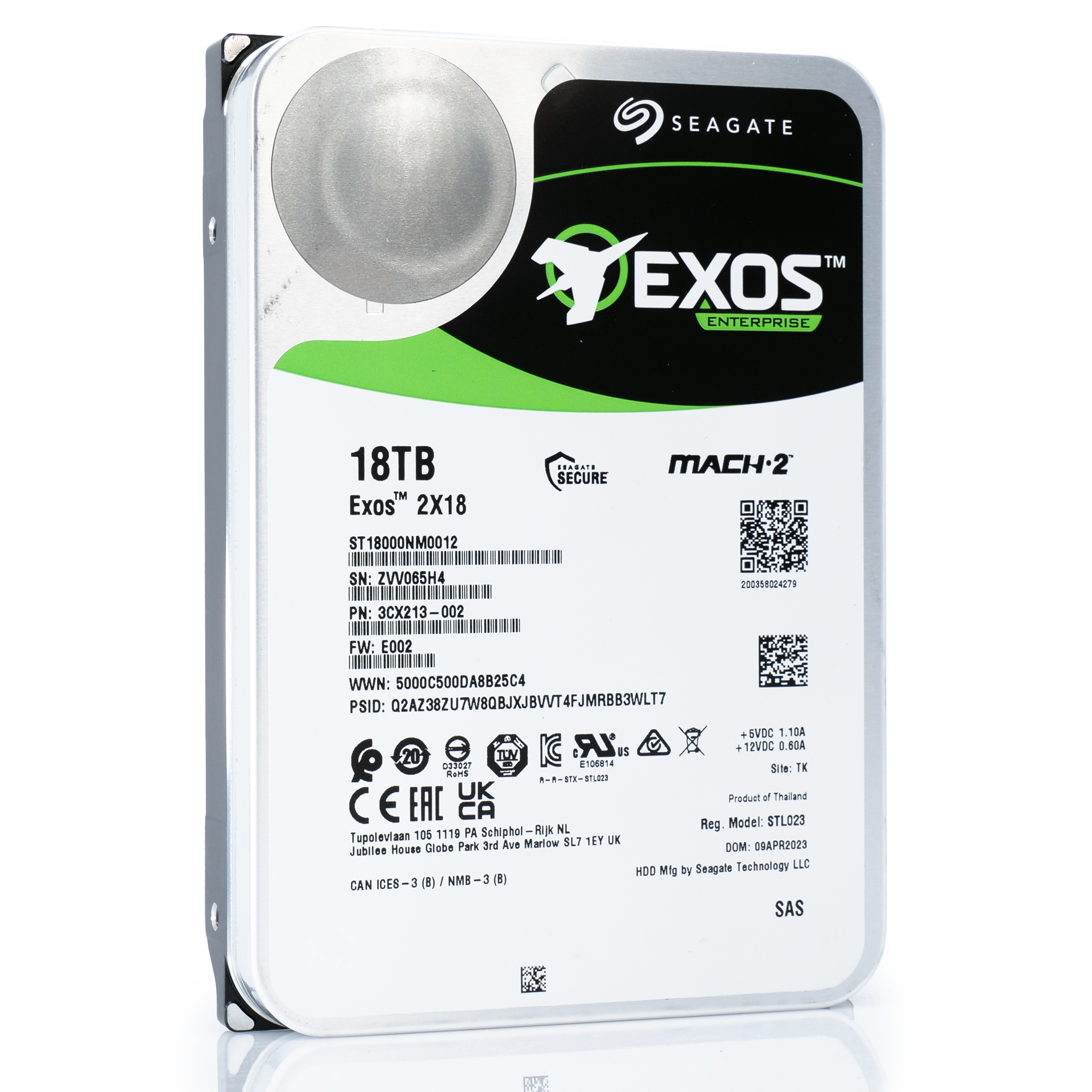 Seagate Exos 2X18 ST18000NM0012 18TB 7.2K RPM SAS 12Gb/s 512e SED Dual Actuator 3.5in Hard Drive