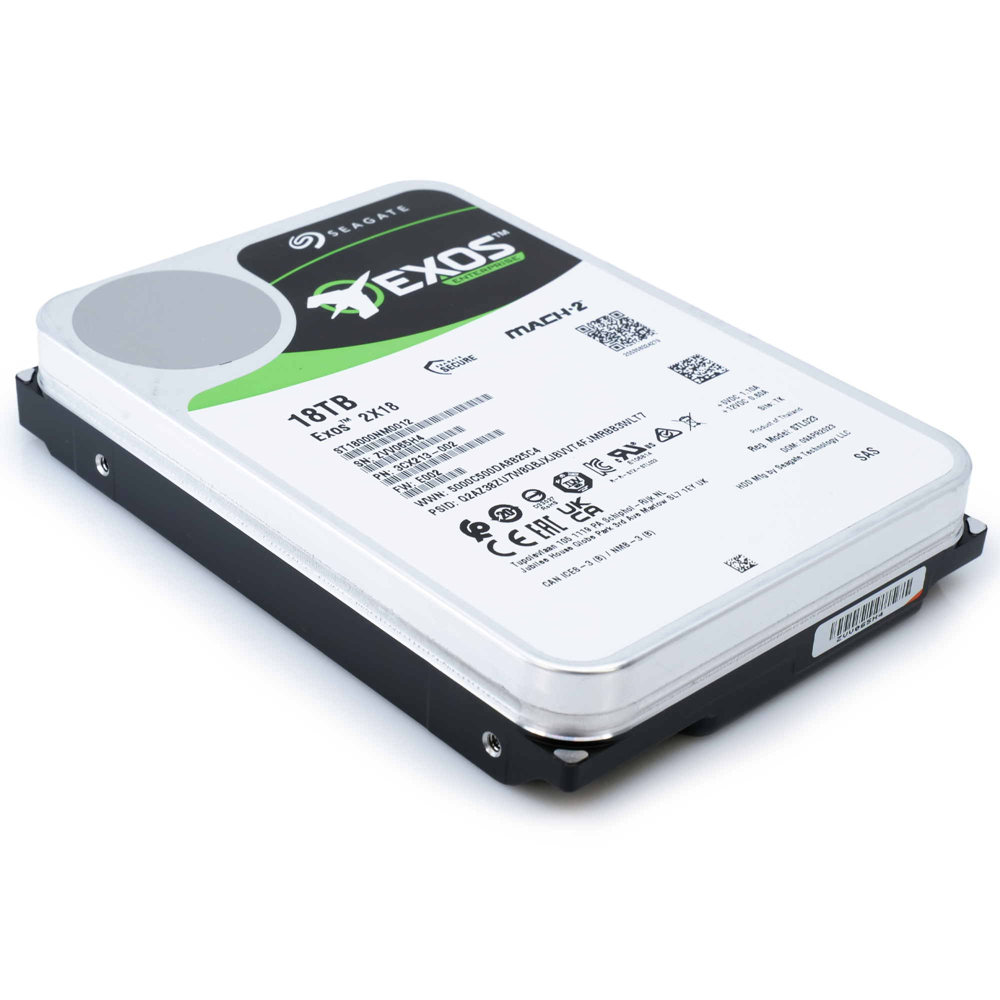 Seagate Exos 2X18 ST18000NM0012 18TB 7.2K RPM SAS 12Gb/s 512e SED Dual Actuator 3.5in Hard Drive