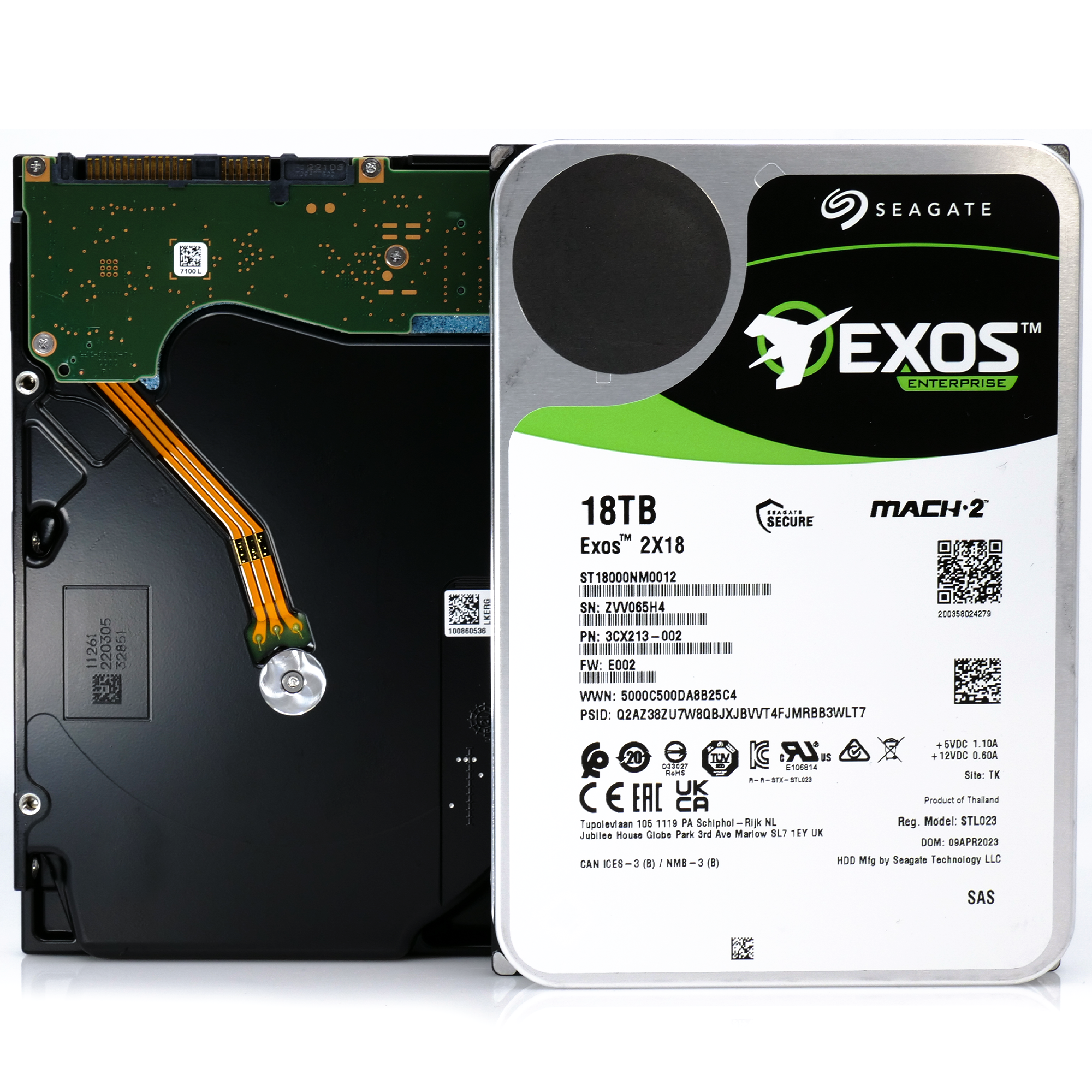 Seagate Exos 2X18 ST18000NM0012 18TB 7.2K RPM SAS 12Gb/s 512e SED Dual Actuator 3.5in Hard Drive