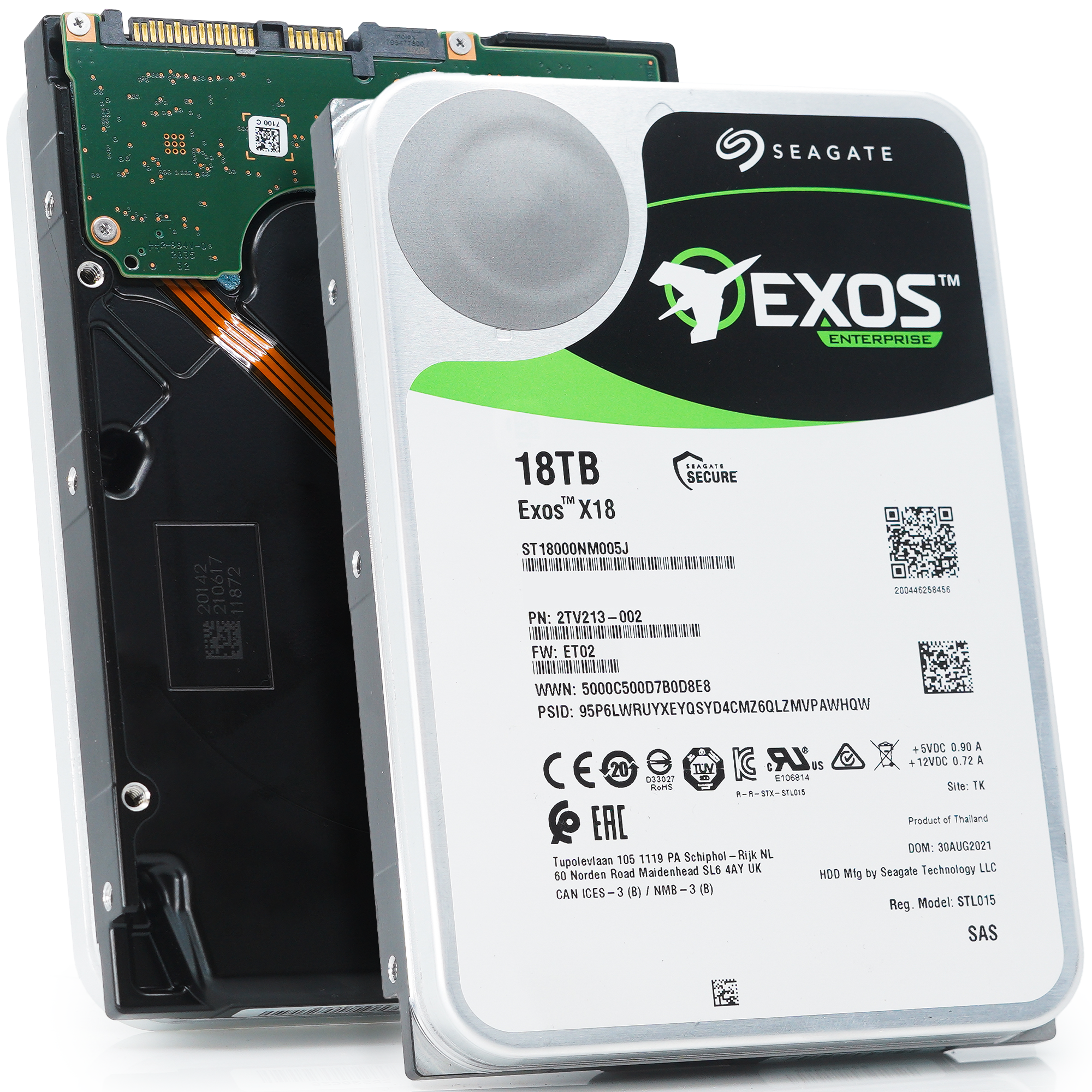 Seagate Exos X18 ST18000NM005J 18TB 7.2K RPM SAS 12Gb/s 512e SED 3.5in Hard Drive