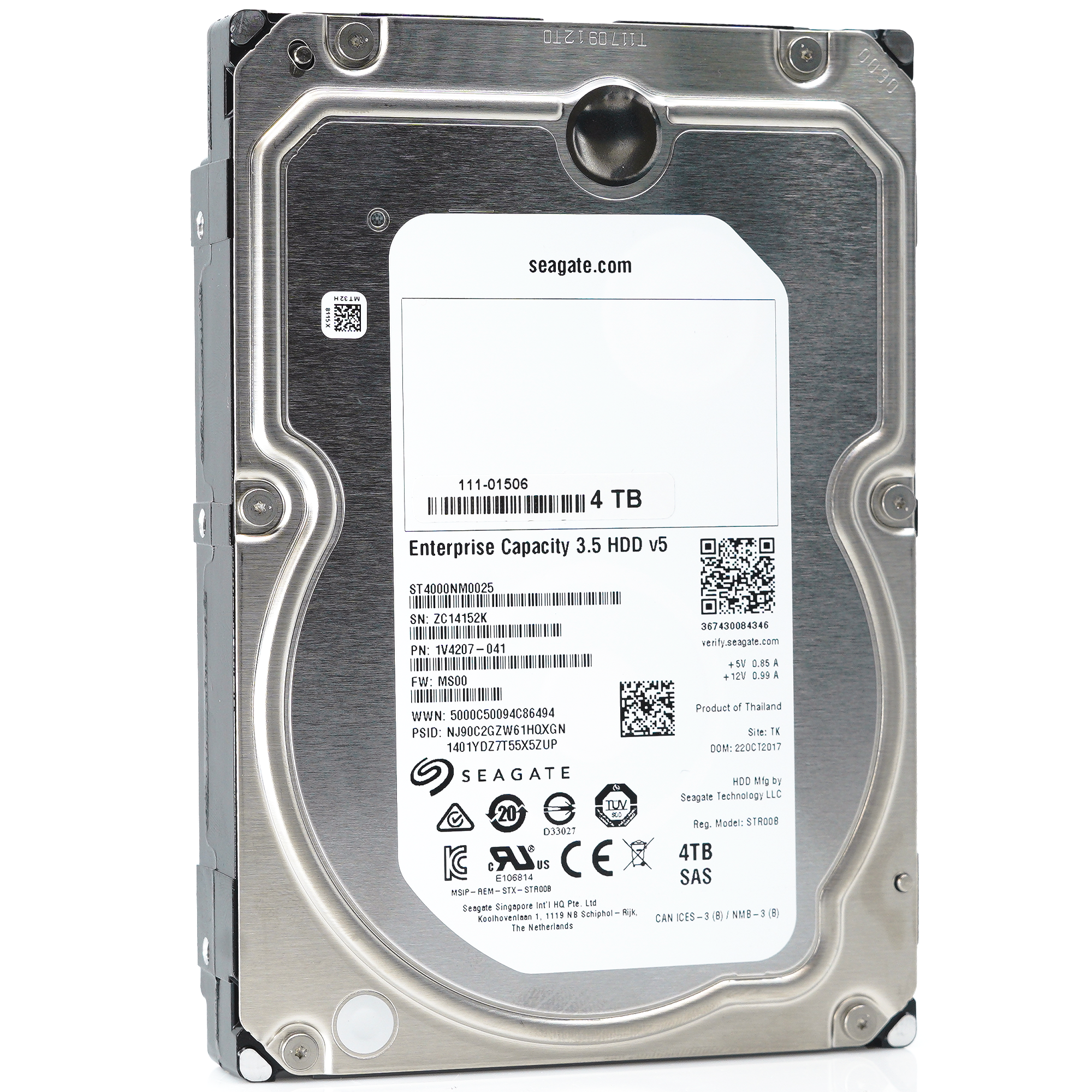 Seagate Exos 7E8 ST4000NM0025 4TB 7.2K RPM SAS 12Gb/s 512n 128MB 3.5" Hard Drive