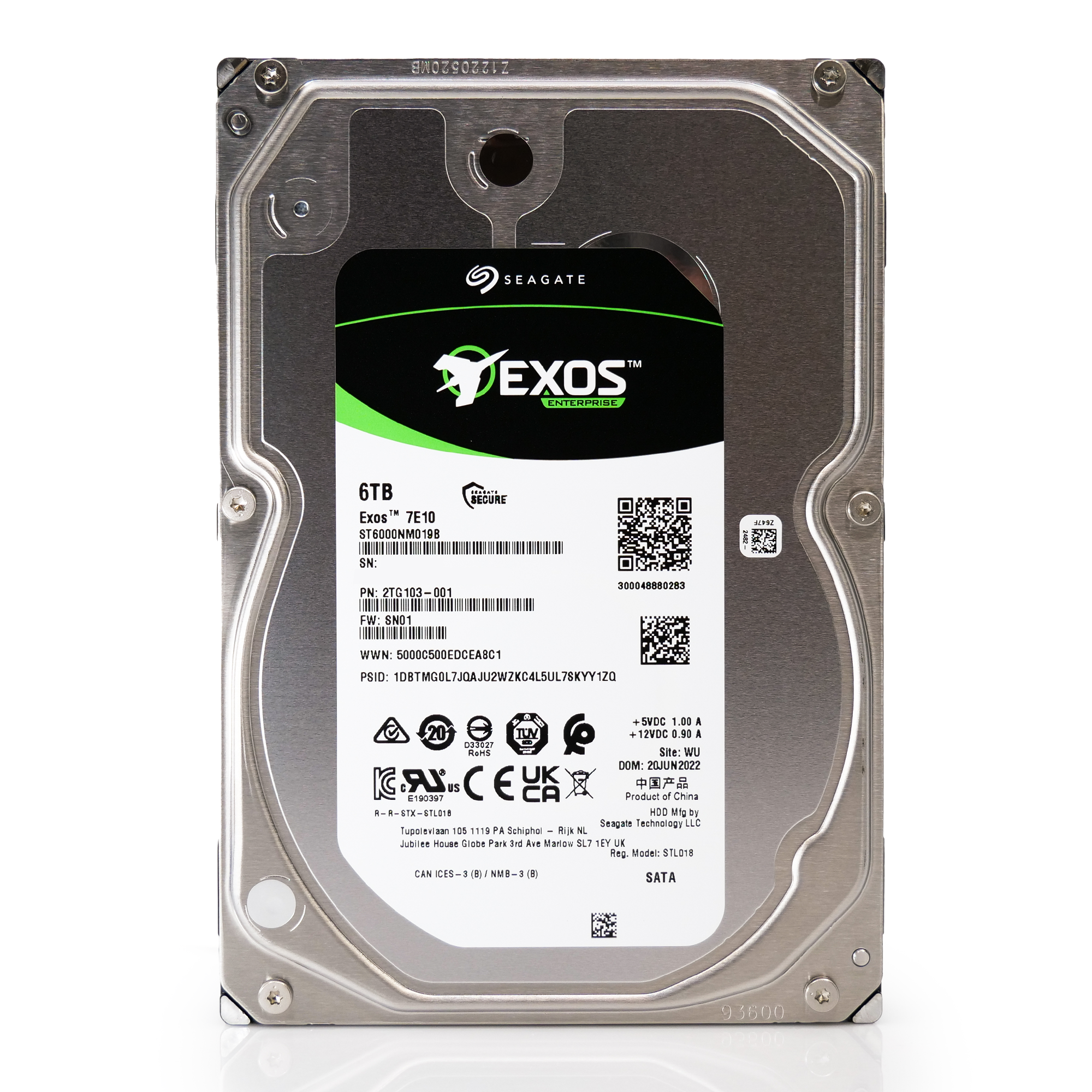 Seagate Exos ST6000NM019B 6TB 7200K RPM SATA 6Gb/s 3.5in Hard Drive