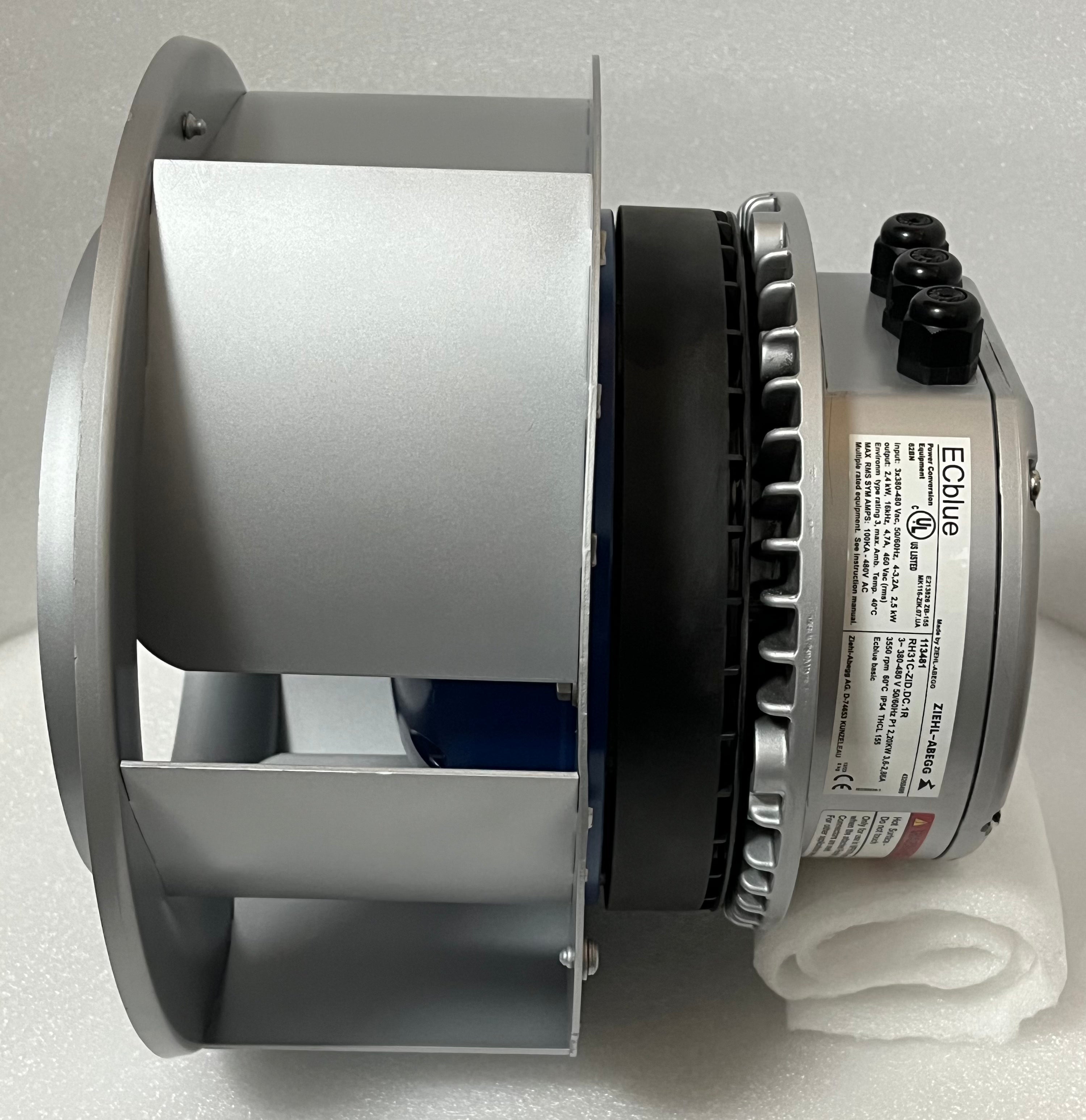 RH31C-ZID.DC.1R ZIEHL-ABEGG centrifugal fan 380V-480V 2200W 3.6/2.85A