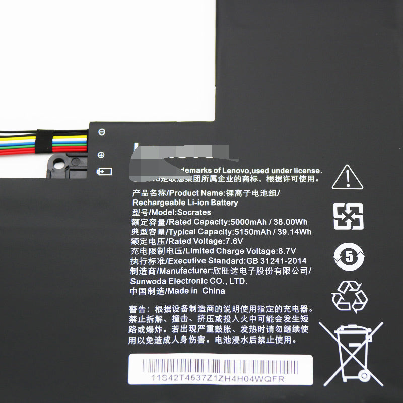 Lenovo Socrates 5B10L54987 xiaoxin Air 12 7.6V 5000mAh 38Wh Battery