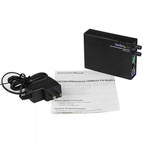 StarTech.com 10/100 Mbps Ethernet to Fiber Optic Media Converter - ST Multimode - 1310nm - 2km - Full/Half Duplex (MCM110ST2)-FoxTI